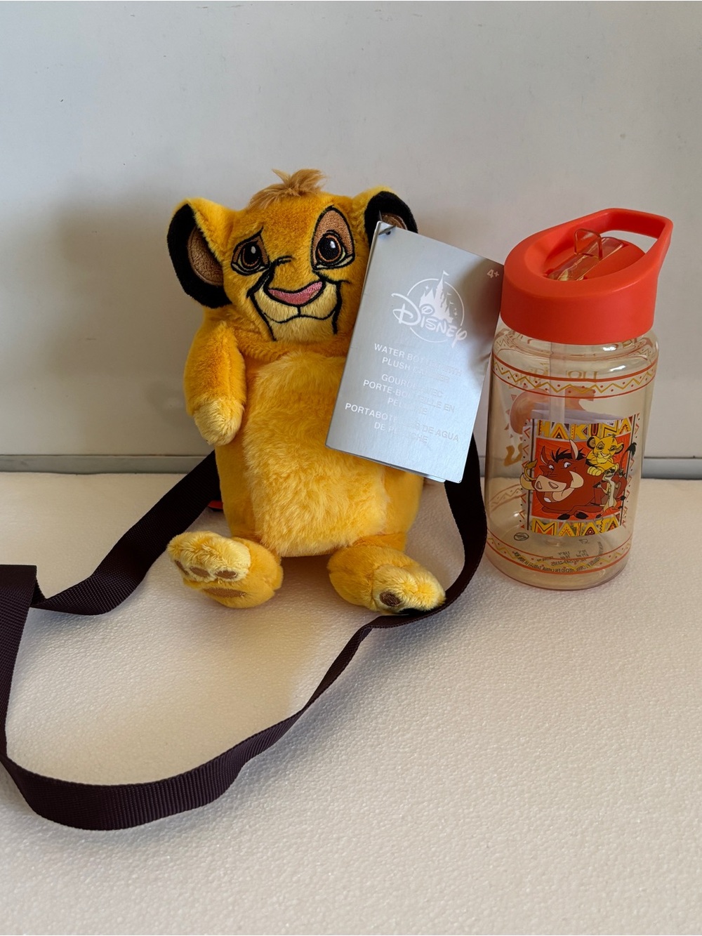 Disney Parks Simba Lion King 30th Water Bottle with Plush Carrier New with Tag
